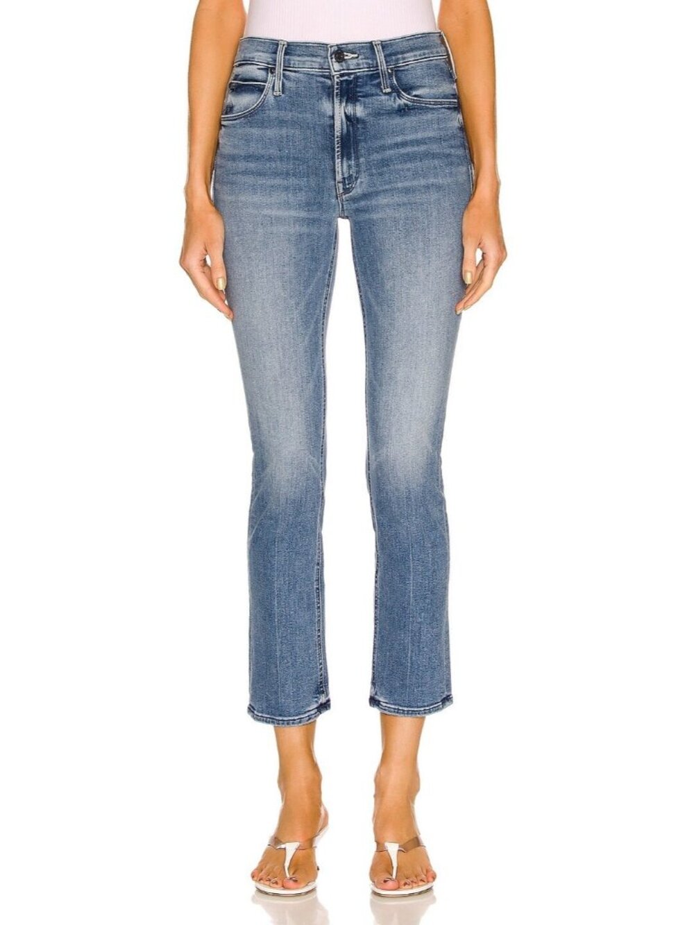 NWT Mother Mid Rise Dazzler Ankle in We The Animals Crop Stretch Jeans 31